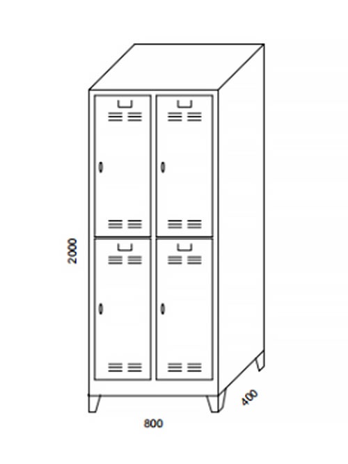 Soyunma dolabı çelik 4 kapılı